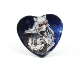 Custom Heart Shaped Button Pins