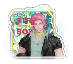 Custom Cold Foil Stamping Glitter Holographic Acrylic Pins