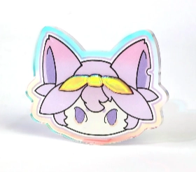 Custom Cold Foil Stamping Holographic Rainbow Acrylic Pins