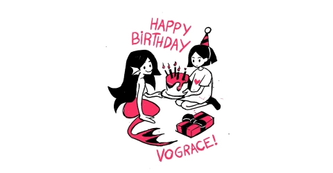 心碎工作室发帖庆祝Vograce周年纪念